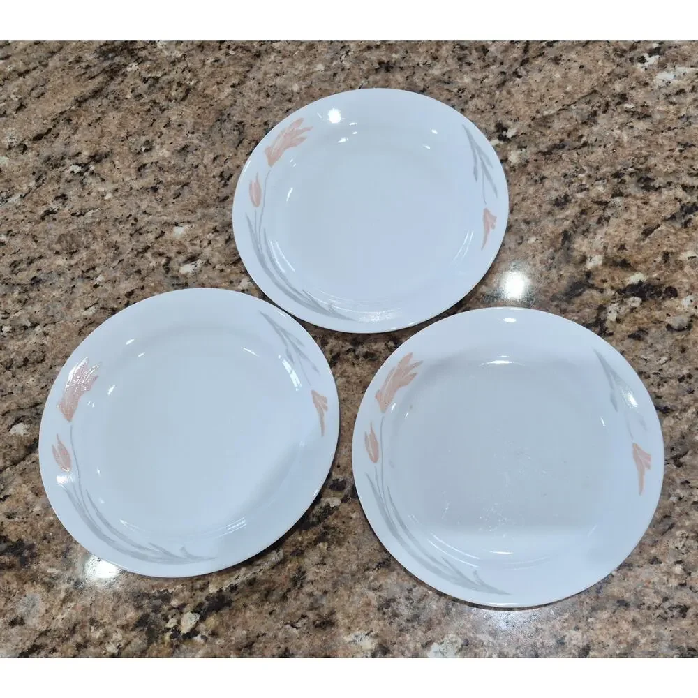 Corelle Floral Wisp Bread/Salad Plates (Set of 3) Vintage